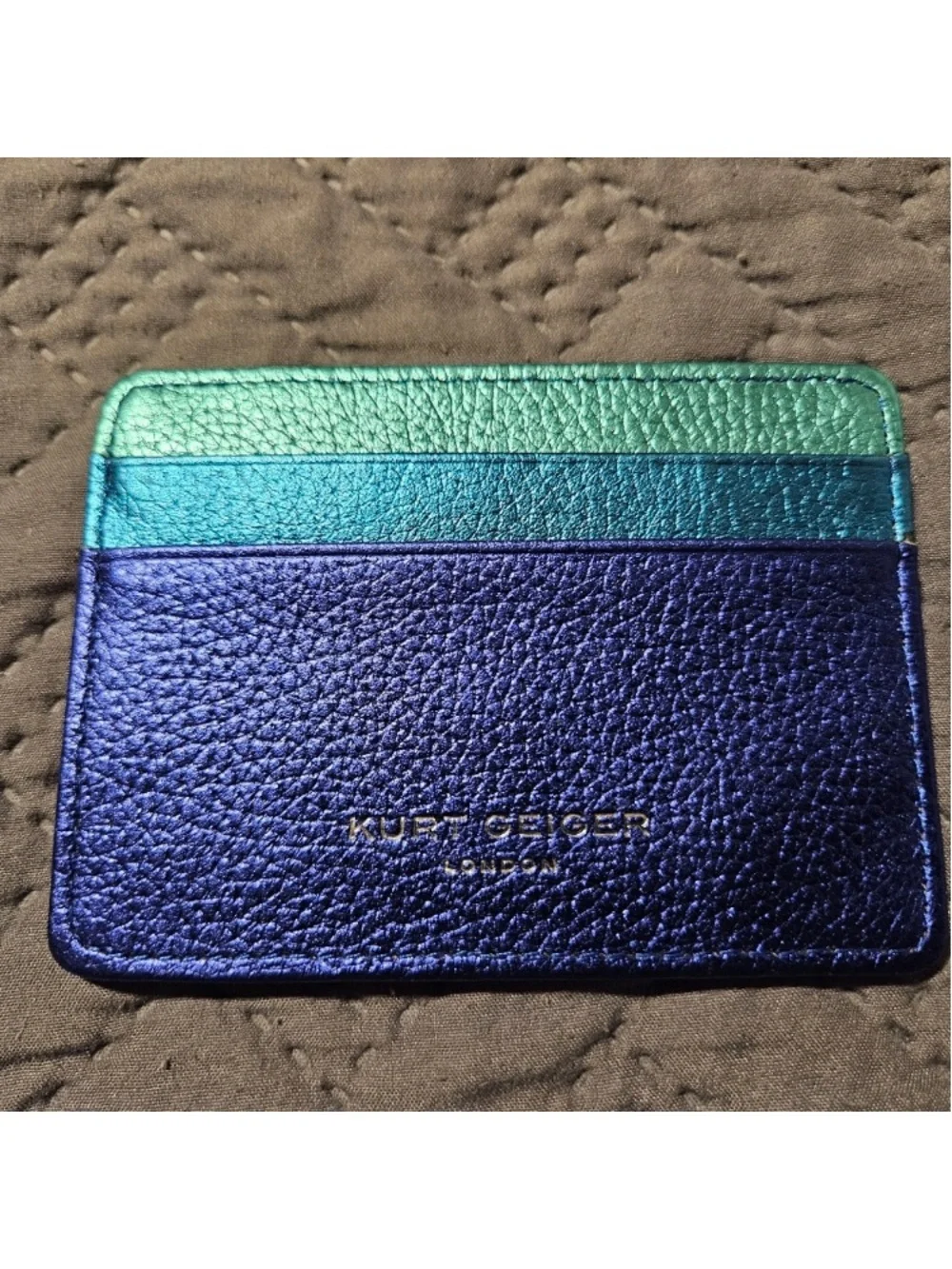 Kurt Geiger NWT Metallic Blue and Teal Card Holder